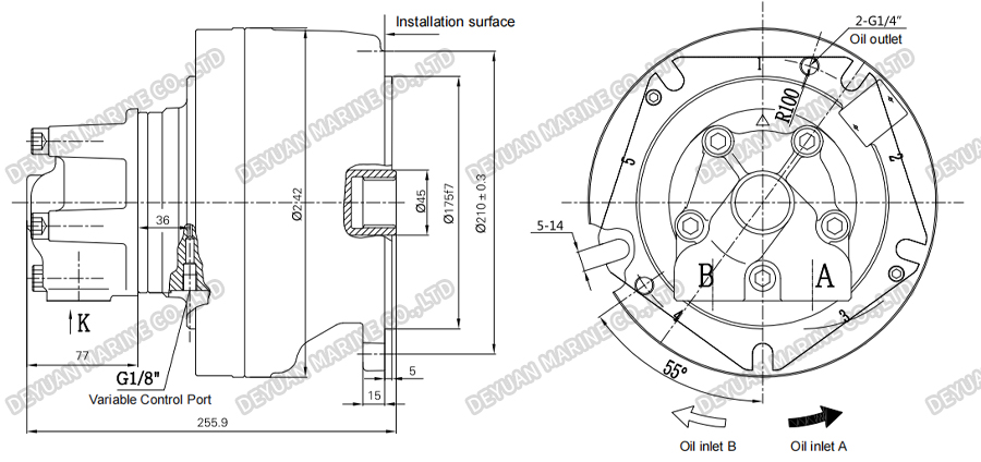 XHBD Series Hydraulic Motor-DEYUAN MARINE 4 Гидравлический двигатель серии XHBD-DEYUAN MARINE 4