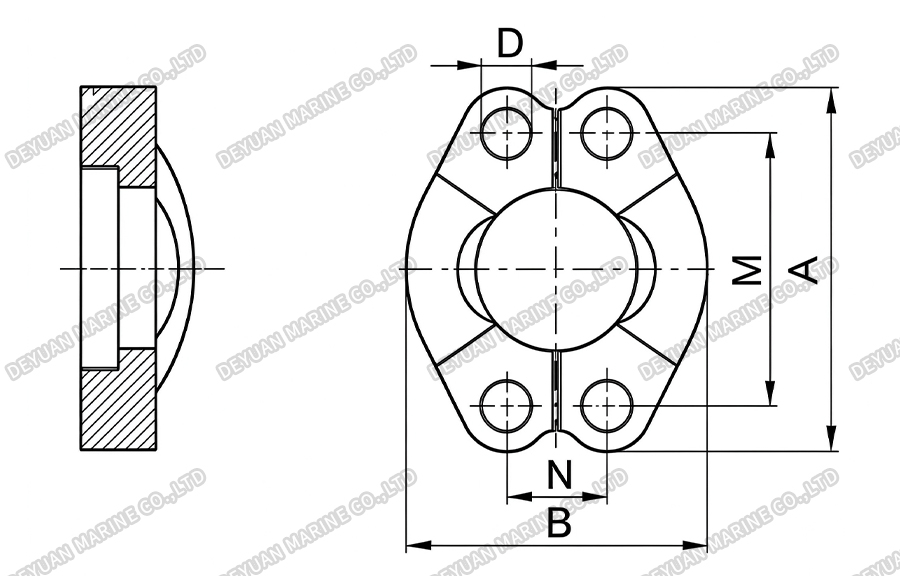 SAE Flange 3000Psi -DEYUAN MARINE 6. Фланец SAE 3000Psi-DEYUAN MARINE 6.