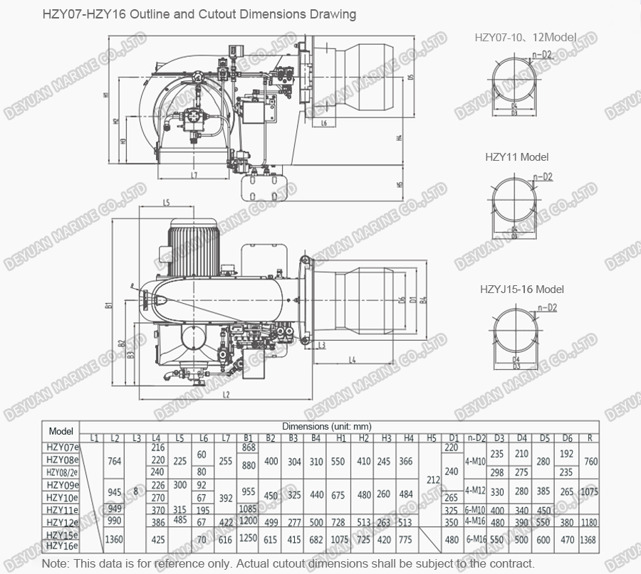 HZY Series Heavy Fuel Oil Burner-DEYUAN MARINE 3.. Горелка для тяжелого топлива серии HZY-DEYUAN MARINE 3..