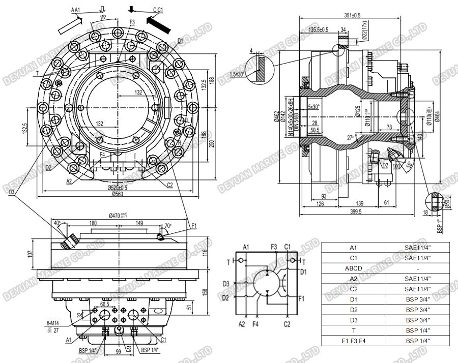 Hydraulic Motor Designed To DNV Standards-DEYUAN MARINE 3 Гидравлический двигатель, разработанный в соответствии со стандартами DNV-DEYUAN MARINE 3