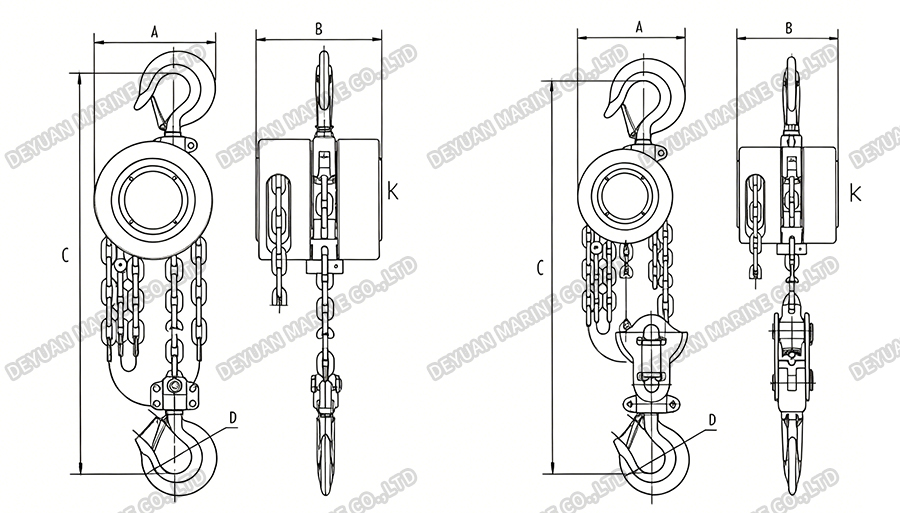 HS-Z Circular Hand Chain Hoist-DEYUAN MARINE2 Круглая ручная цепная таль HS-Z-DEYUAN MARINE2
