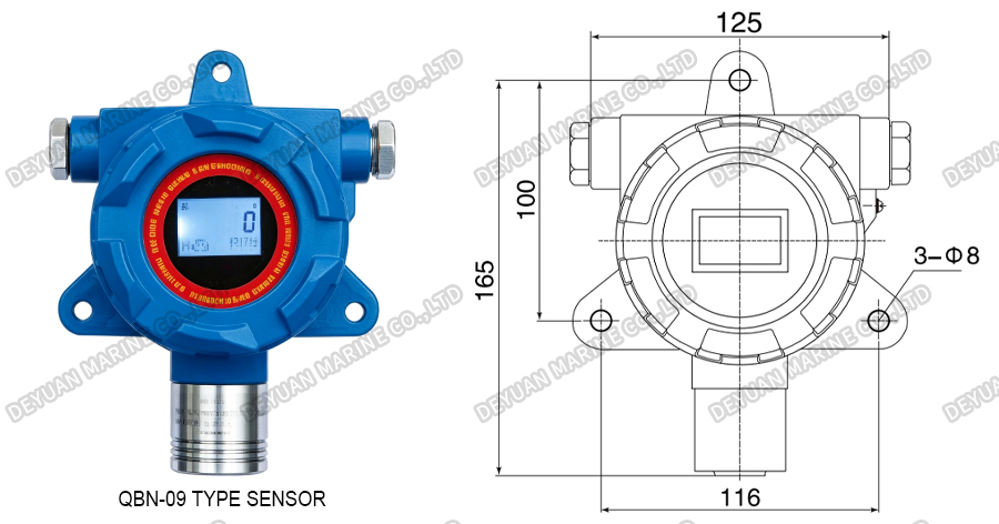 QBN Type Gas Monitoring And Alarm Device-DEYUAN MARINE3 Устройство контроля и сигнализации газа типа QBN-DEYUAN MARINE3