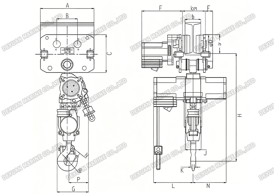 HQ Type Air Hoists-DEYUAN MARINE6 Воздушные подъемники типа HQ-DEYUAN MARINE6