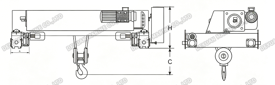 SHSL-B Electric Wire Rope Hoist-DEYUAN MARINE2 Электрическая канатная таль SHSL-B-DEYUAN MARINE2
