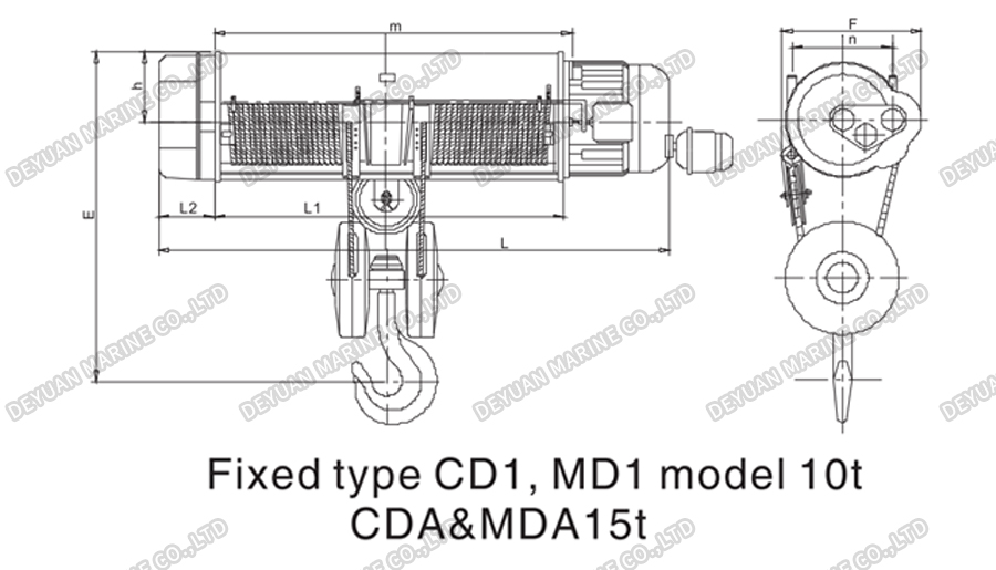CD1&MD1 Electric Wire Rope Hoist-DEYUAN MARINE9 Электрическая канатная таль CD1&MD1-DEYUAN MARINE9