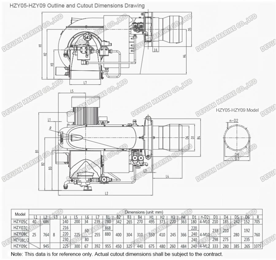 HZY Series Heavy Fuel Oil Burner-DEYUAN MARINE 2 Горелка для тяжелого топлива серии HZY-DEYUAN MARINE 2