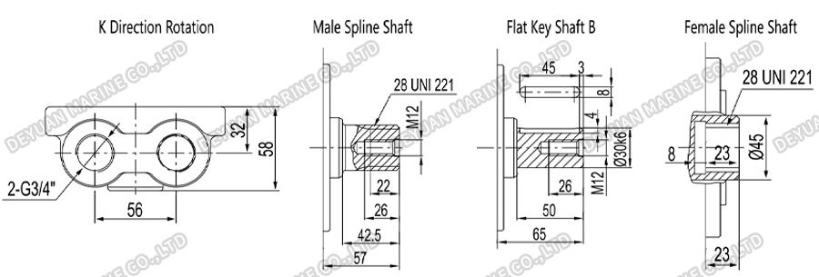 XHS Series Marine Hydraulic Motor-DEYUAN MARINE 7 Морской гидравлический двигатель серии XHS-DEYUAN MARINE 7