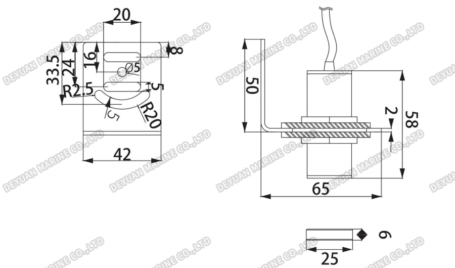 CWZ-2 Wall Type Sensor-DEYUAN MARINE2 Датчик настенного типа CWZ-2-DEYUAN MARINE2
