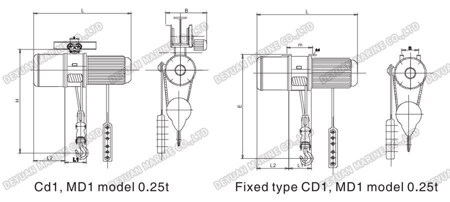 CD1&MD1 Electric Wire Rope Hoist-DEYUAN MARINE4 Электрическая канатная таль CD1&MD1-DEYUAN MARINE4