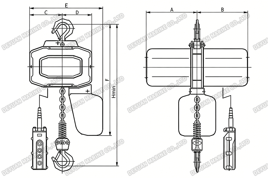 TH-B Type Electric Chain Hoist-DEYUAN MARINE2 Электрическая цепная таль типа TH-B-DEYUAN MARINE2