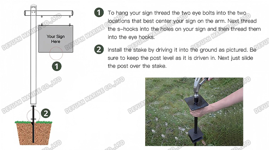 Real Estate Sign Post-DEYUAN MARINE5. Настоящий Знак недвижимости Пост-DEYUAN MARINE5.