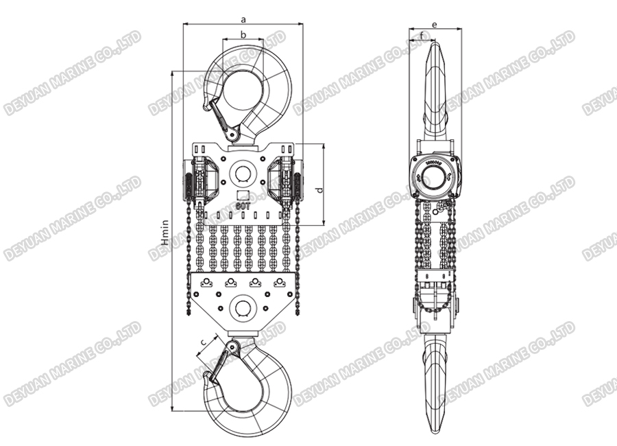 Large Tonnage Manual Chain Hoist -DEYUAN MARINE2 Ручная цепная таль большого тоннажа - DEYUAN MARINE2