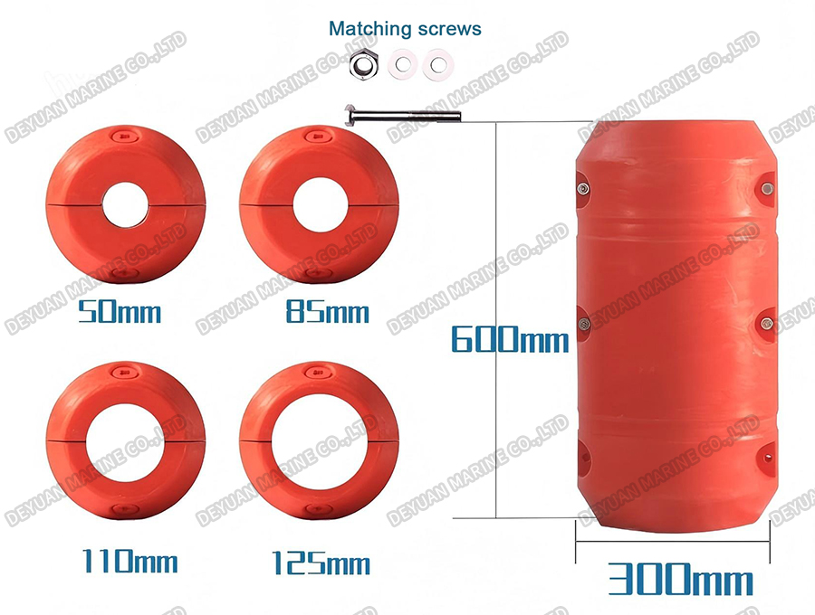 PE Plastic Pipe Sand Dredging Float-DEYUAN MARINE7 Поплавок для выемки песка из полиэтиленовых пластиковых труб-DEYUAN MARINE7