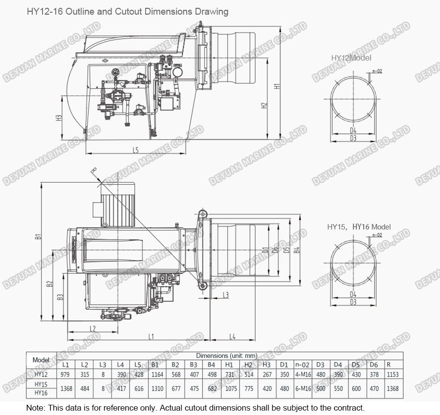 HY Series Monoblock Fuel Oil Burner-DEYUAN MARINE 4 Моноблочная мазутная горелка серии HY-DEYUAN MARINE 4