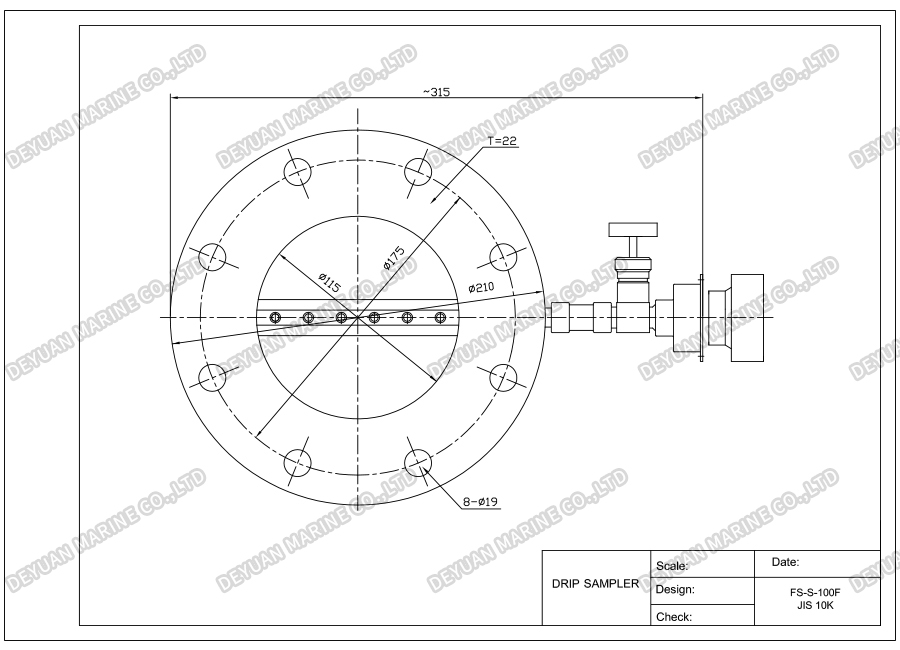 JIS-Certified Drip Sampler for Marine Bunker Fuel-DEYUAN MARINE5 JIS-сертифицированный пробоотборник для морского бункерного топлива-DEYUAN MARINE5
