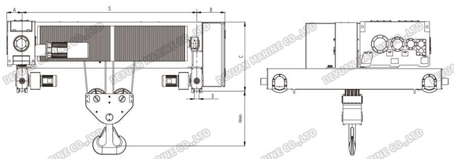 SHA8 Electric Wire Rope Hoist-DEYUAN MARINE2 SHA8 Электрический канатный подъемник-DEYUAN MARINE2