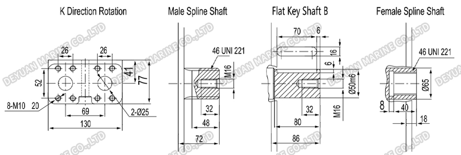 High Torque Hydraulic Motor-DEYUAN MARINE 4 Гидравлический двигатель с высоким крутящим моментом-DEYUAN MARINE 4