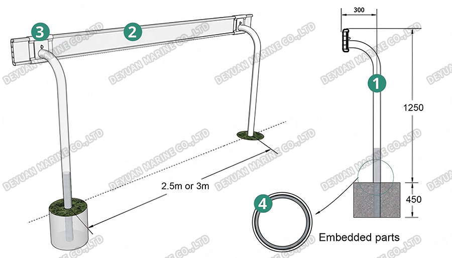 200# Horse Running Rail-DEYUAN MARINE1 200# Лошадь Бег Железнодорожный-DEYUAN MARINE1