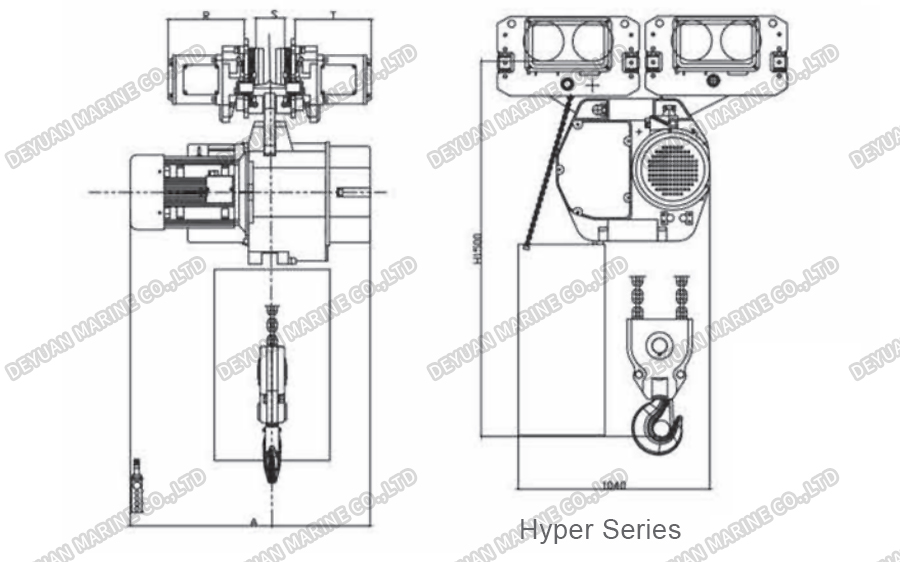 6Ton-50Ton Hyper Series Electric Chain Hoist-DEYUAN MARINE3 Электрическая цепная таль серии Hyper 6-50 тонн-DEYUAN MARINE3