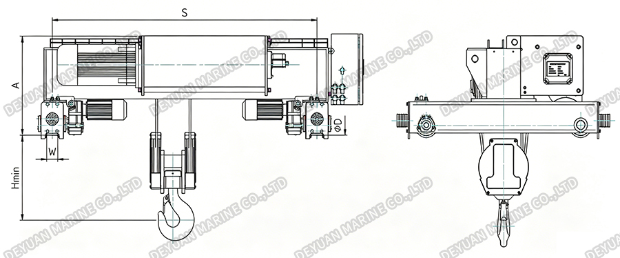 SHA7 Double Girder Electric Wire Rope Hoist -DEYUAN MARINE3 SHA7 Двухбалочная электрическая канатная таль -DEYUAN MARINE3
