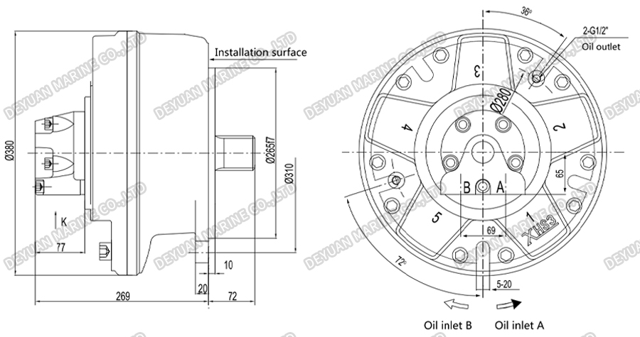 High Torque Hydraulic Motor-DEYUAN MARINE 3 Гидравлический двигатель с высоким крутящим моментом-DEYUAN MARINE 3