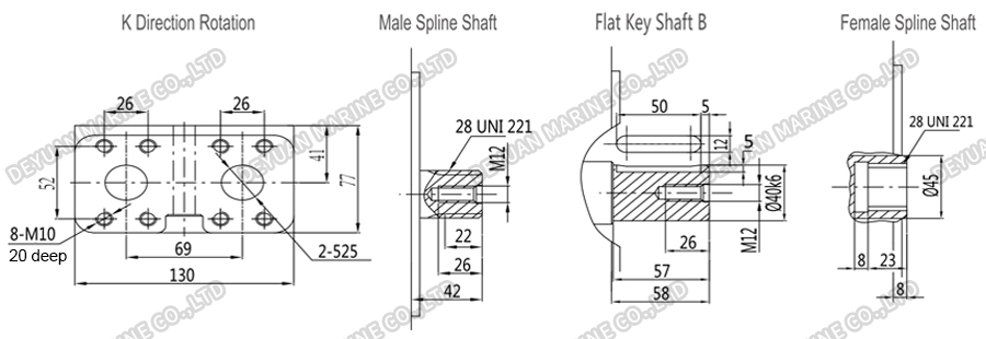 XHGS Low Speed High Torque Hydraulic Motor-DEYUAN MARINE 4 Низкоскоростной гидравлический двигатель с высоким крутящим моментом XHGS-DEYUAN MARINE 4