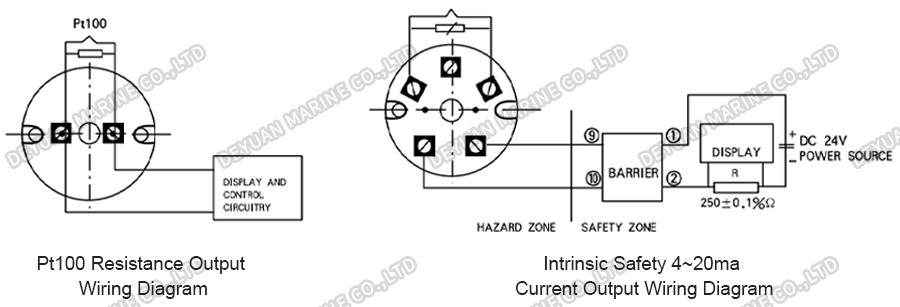 WZPK Type Temperature Transmitter-DEYUAN MARINE6 Датчик температуры типа WZPK-DEYUAN MARINE6