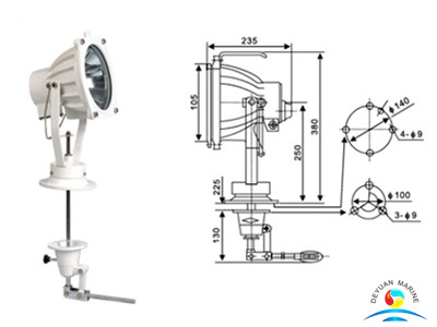 12V TG9 Морской алюминиевый прожектор для рыбацкой лодки 