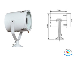 Судовой прожектор из нержавеющей стали Marine TG27-B мощностью 1000 Вт 