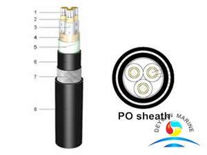 Огнестойкий морской силовой кабель с изоляцией из этиленпропиленового каучука