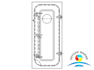 Морская стальная полугерметичная дверь с круглым окном для судна