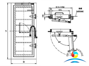 Тип дверь корабля стальная водоустойчивая прикрепленная на петлях с гидравлической операционной системой