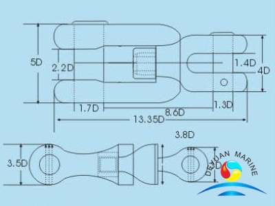 Якорная цепь Вращающаяся скоба типа B