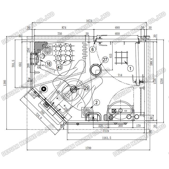 Морской влажный санитарный блок типа T5