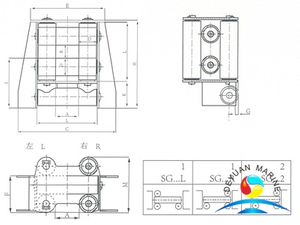 Стандарт DIN Fairlead с шестью или семью роликами, установленный на палубе, по конкурентоспособной цене