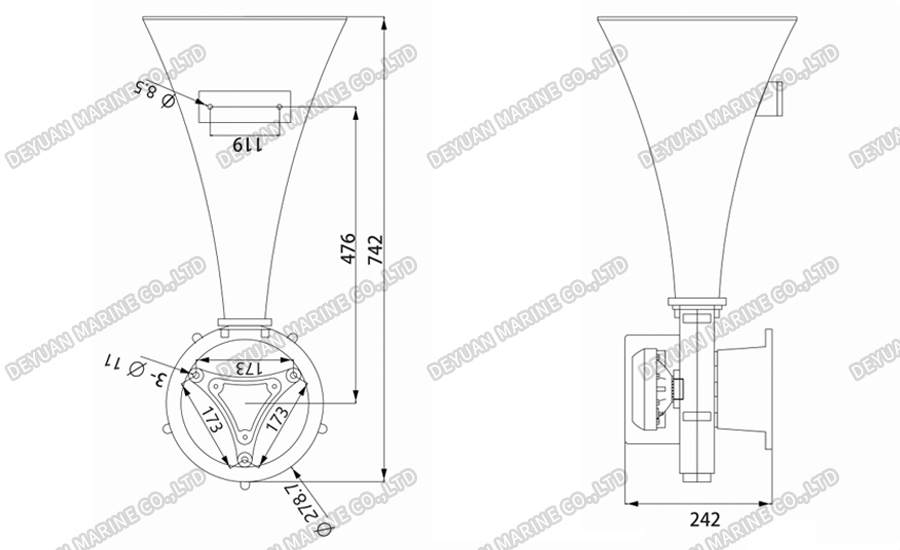 Электрический свисток DDK-DEYUAN MARINE2