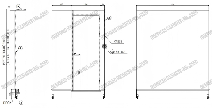 Морской мокрый санитарный блок T1 Тип-DEYUAN MARINE7