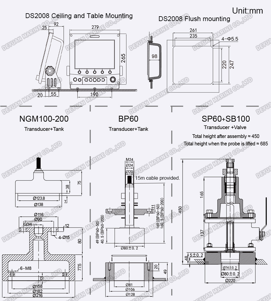 10-дюймовый TFT-навигационный эхолот-DEYUAN MARINE 4