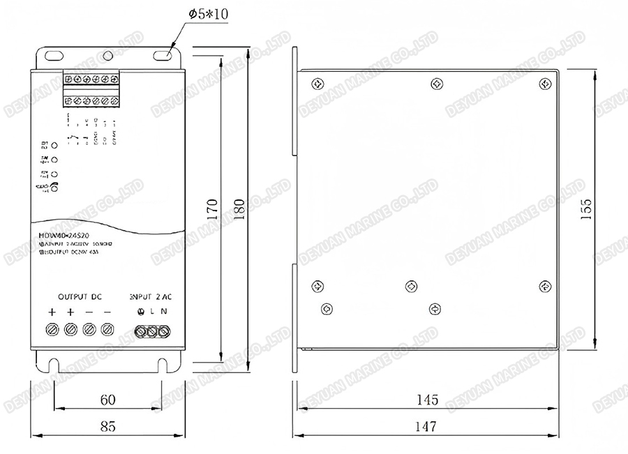 Судовой регулятор напряжения AC-DC 40A серии HDW (сердечник пресс-формы)-Deyuan Marine 1