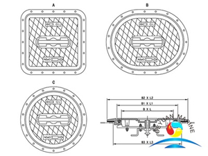 QL-402 Водонепроницаемая алюминиевая крышка люка утопленного типа (без шарнира)