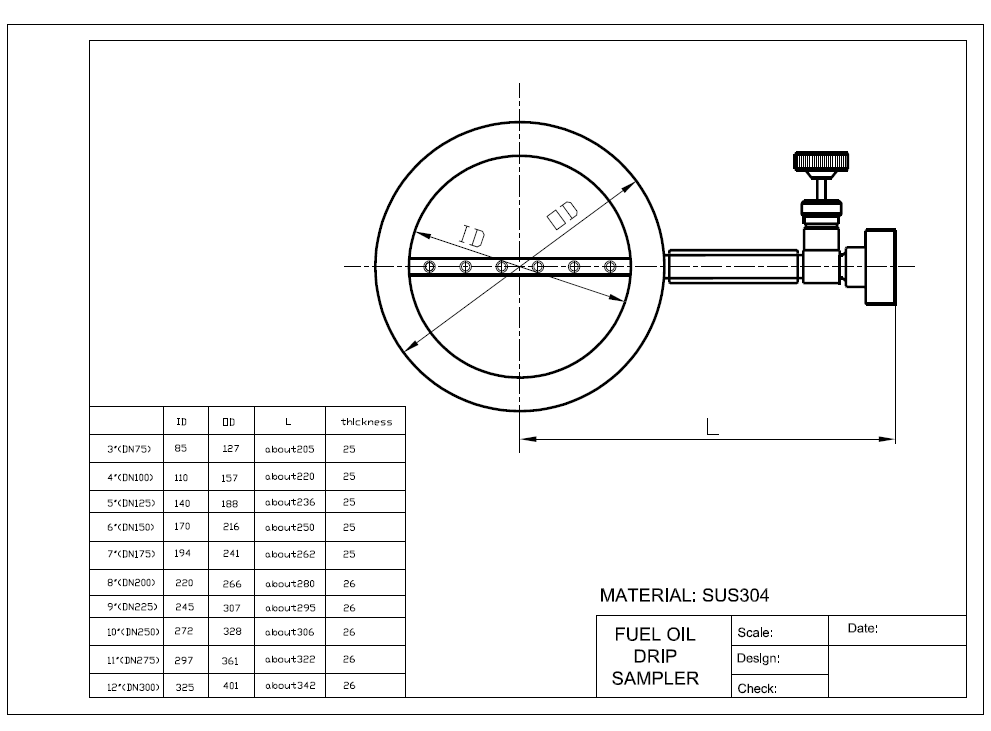 Пробоотборники для капельной линии подачи топлива Китай deyuan Marine