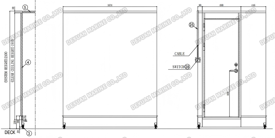 Морской мокрый санитарный блок T2 Тип-DEYUAN MARINE7 