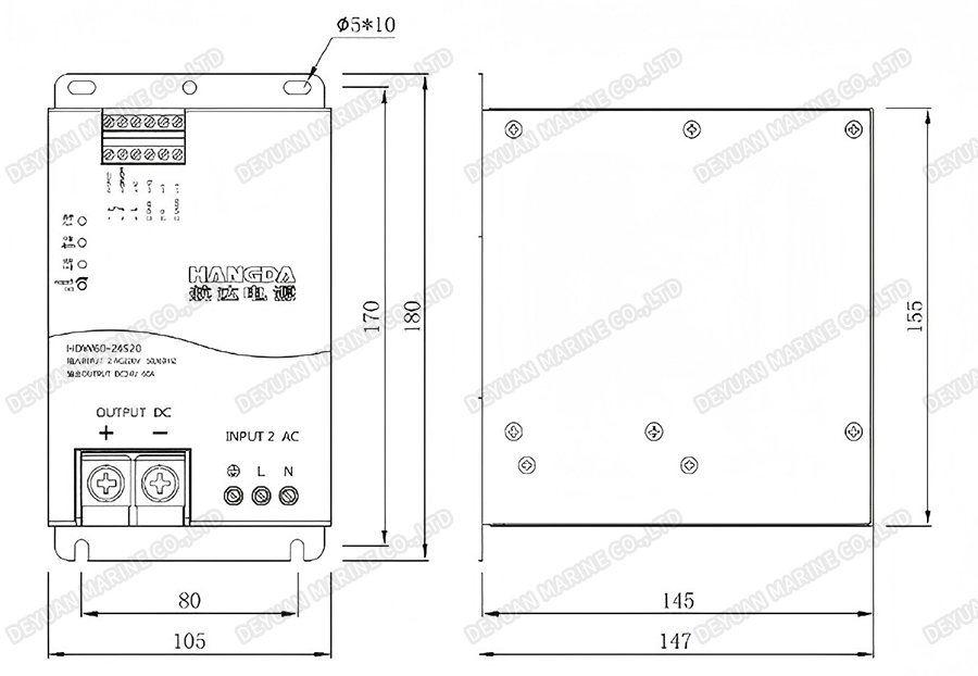 Судовой регулятор напряжения AC-DC 60A серии HDW (сердечник пресс-формы)-Deyuan Marine 1