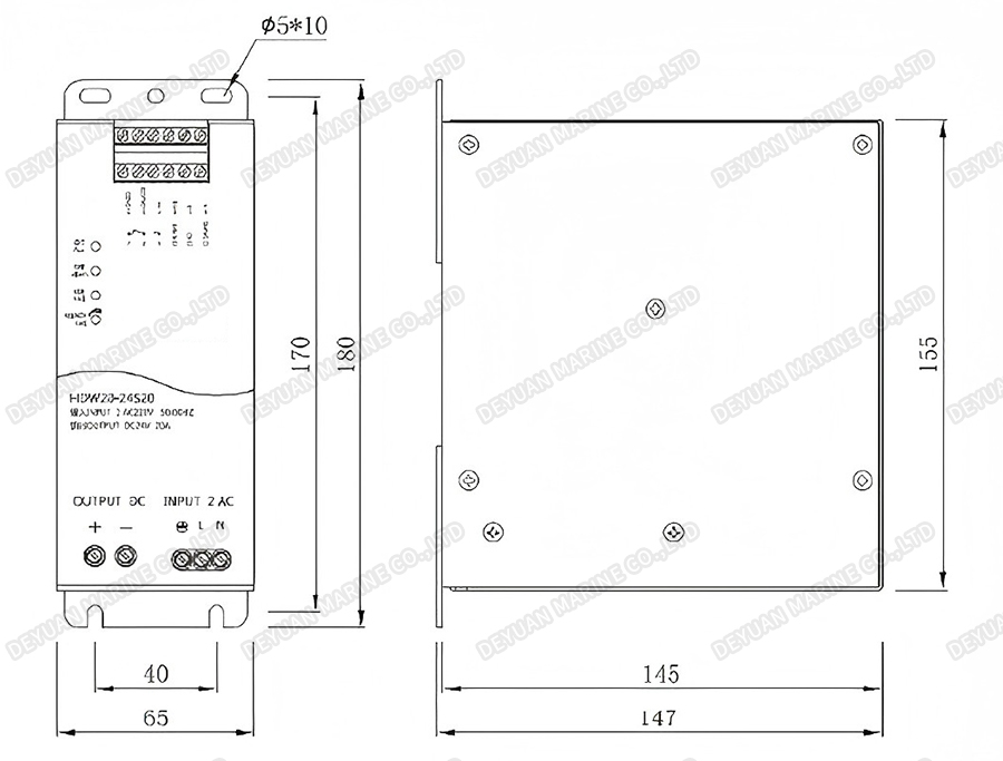 Судовой регулятор напряжения AC-DC 20A серии HDW (сердечник пресс-формы)-Deyuan Marine 1