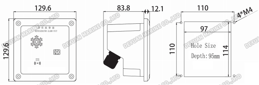 LBJ-2Q Сигнализация для холодильника скрытого типа-DEYUAN MARINE2
