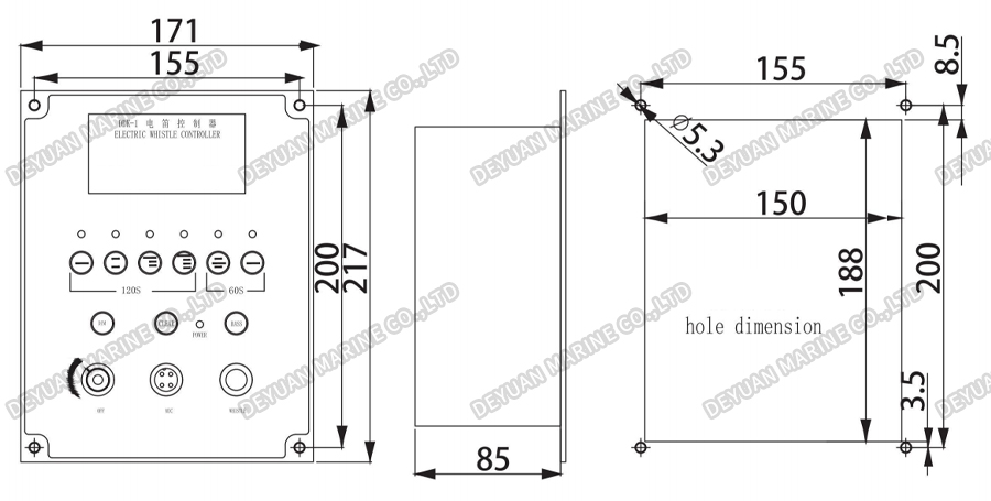 Контроллер электрического свистка DDK-1-DEYUAN MARINE2