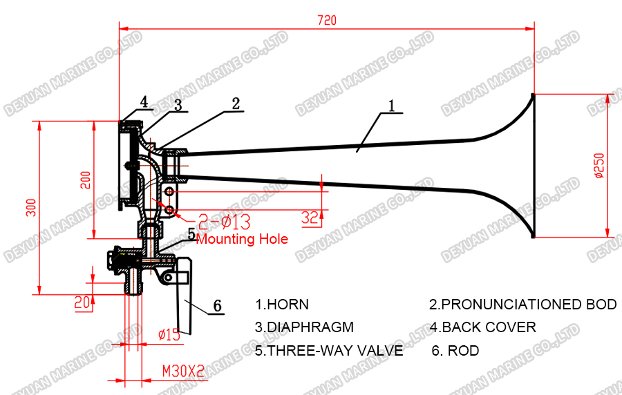 Мембранный звуковой сигнал YQ-15 -DEYUAN MARINE2