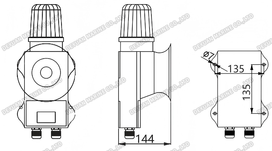 DWJ-5Z Водонепроницаемая мощная сирена-DEYUAN MARINE2