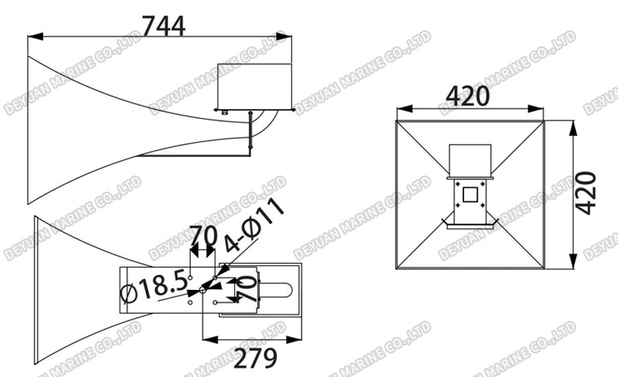 Высокочастотные громкоговорители YHC100-1-DEYUAN MARINE2