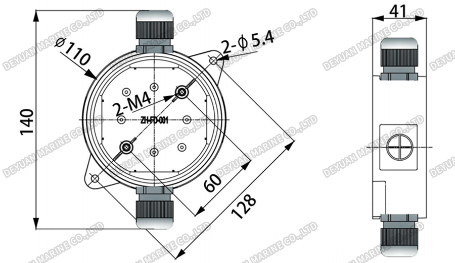 ZH-FD-001 Водонепроницаемая база детектора-DEYUAN MARINE2